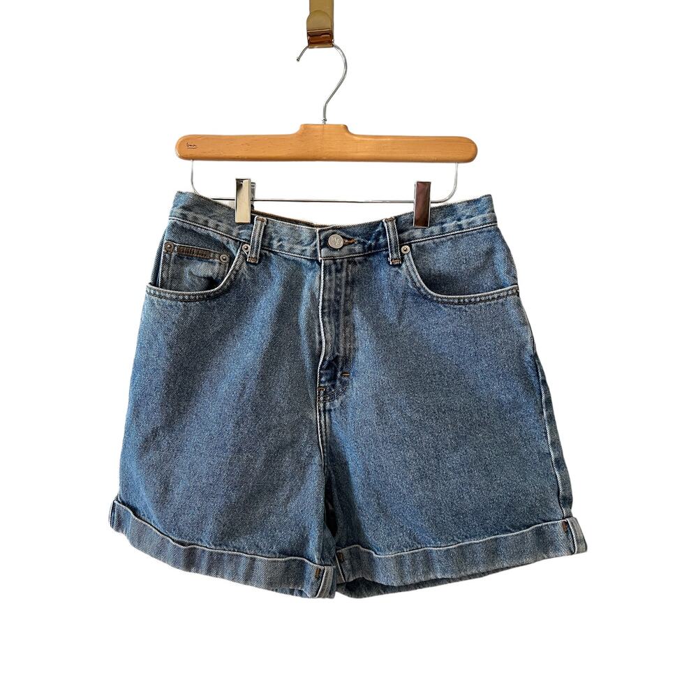 Vintage 90s High Waisted Calvin Klein Cuffed Denim Jean Shorts